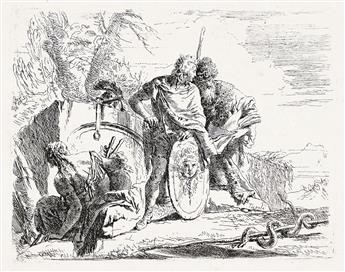 GIOVANNI B. TIEPOLO Group of 9 etchings from Vari Capricci.